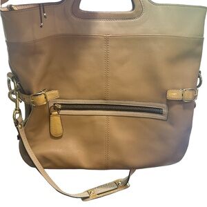 Coach Bonnie Crossbody Purse Camel Sand Leather Foldover shoulder bag